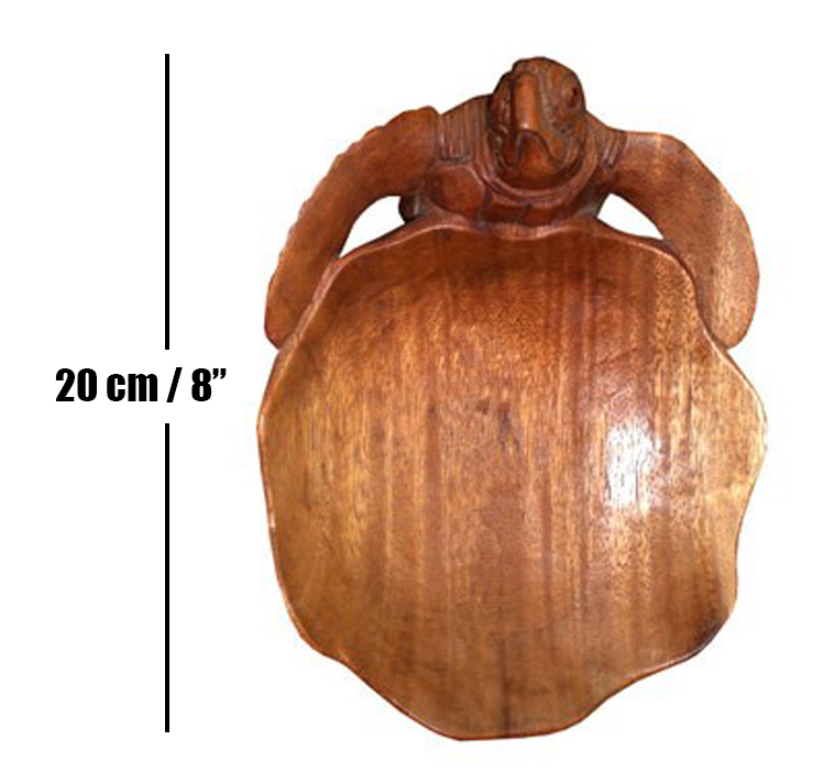 8" Hand Craved Wood Sea Turtle Bowl, MOQ-2 - Click Image to Close